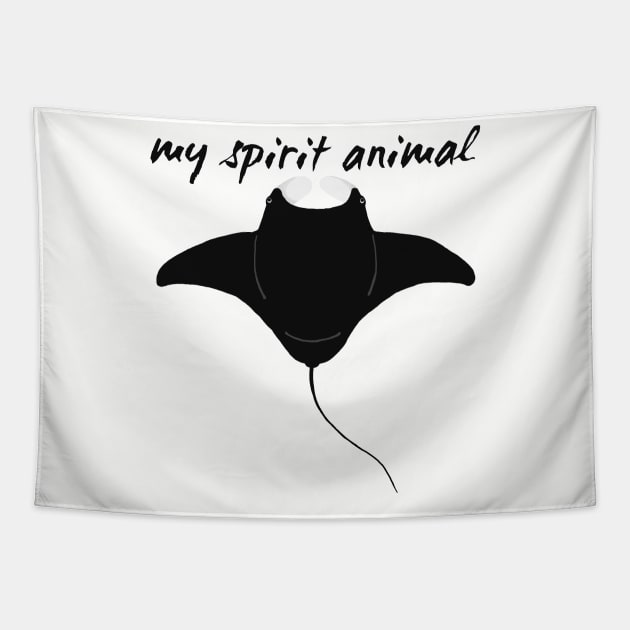 My Spirit Animal is a Manta Ray Tapestry by QuasaiBonsai