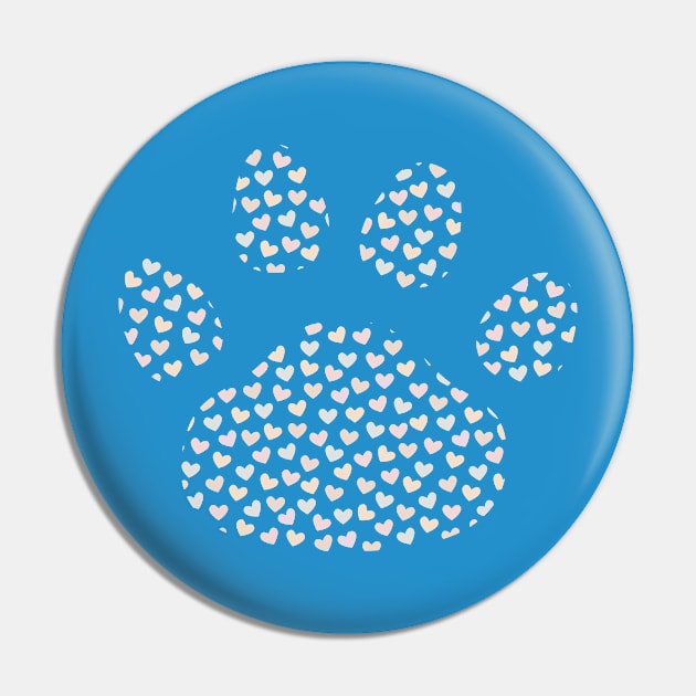 Pawprint of Hearts Pin by Tillowin