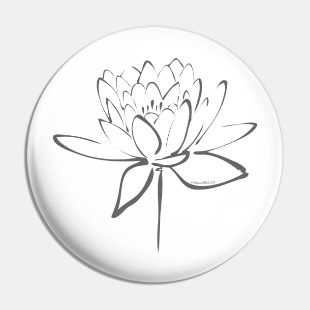 Smoke Lotus Calligraphy Pin by MakanaheleCreations