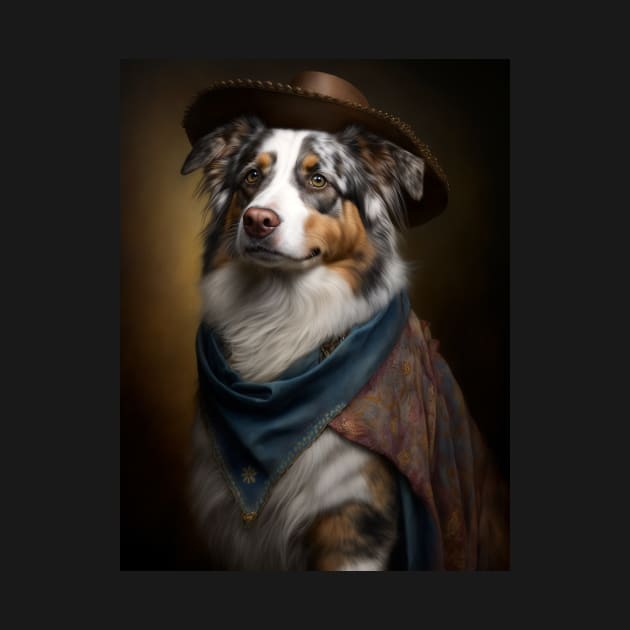 Royal Portrait of an Australian Shepherd Dog by pxdg