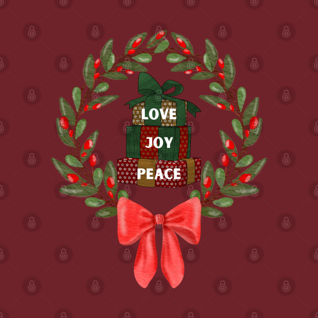 Christmas Holiday wreath gifts love joy and peace by Shean Fritts 