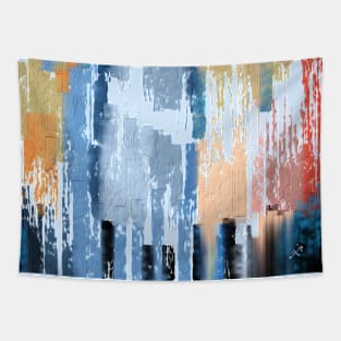 Modern strong abstract textures in colored paintbrushes Tapestry