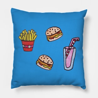 Fast food dinner (stickers) Pillow