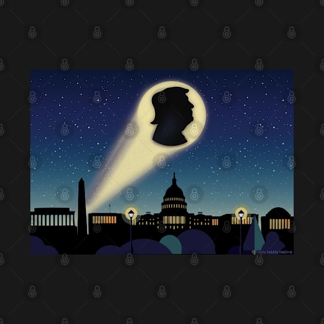 Funny Sky Signal Over Washington Calling Trump by Trump Train Designs