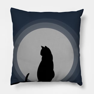 Cat under the moonlight Pillow