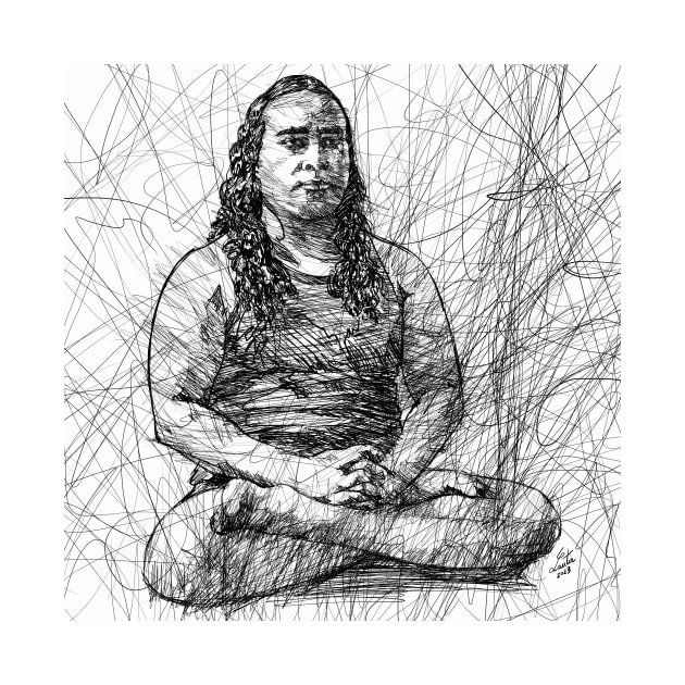 PARAMAHANSA YOGANANDA ink portrait .2 by lautir