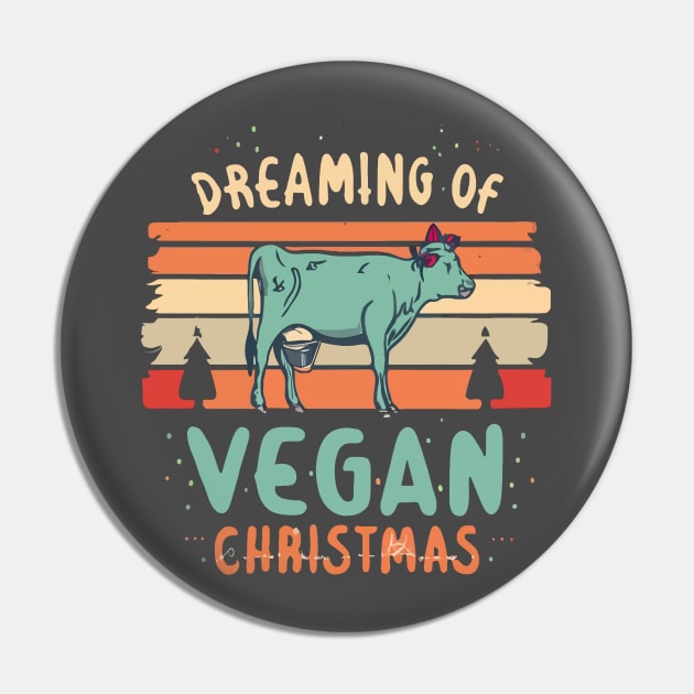 Cute Cow I'm Dreaming of a Vegan Christmas Funny Men Women Pin by rhazi mode plagget