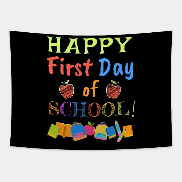 HAPPY FIRST DAY OF SCHOOL Tapestry by Lin Watchorn 