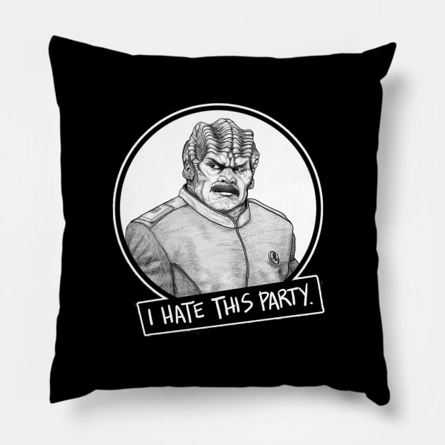 Bortus Wants a Corner Piece of Cake! Pillow by HOT TRASH: Portland!