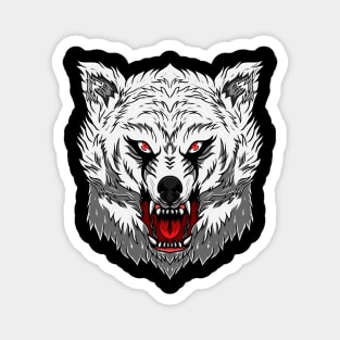 White Wolf Head Intimidation Magnet