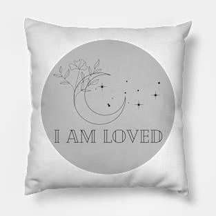 Affirmation Collection - I Am Loved (Gray) Pillow