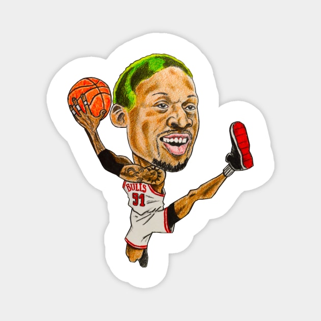 Dennis Rodman Caricature Magnet by tabslabred