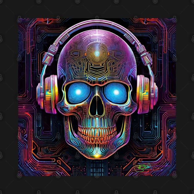 Groovy Cyber Skulls – Trippy Vibes 5 by Benito Del Ray