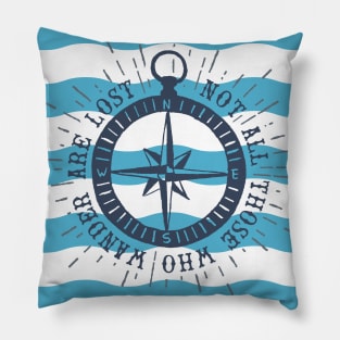 Nautical lettering: not all those who wander are lost Pillow