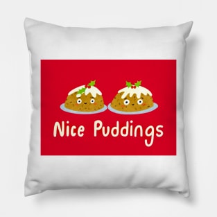 Nice puddings, cute Christmas pudding illustration. Pillow