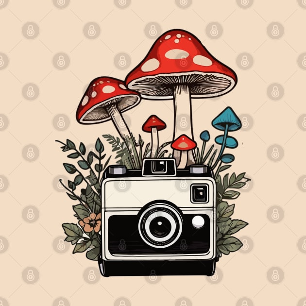 Old Camera Vintage Mushroom by GreenSpaceMerch