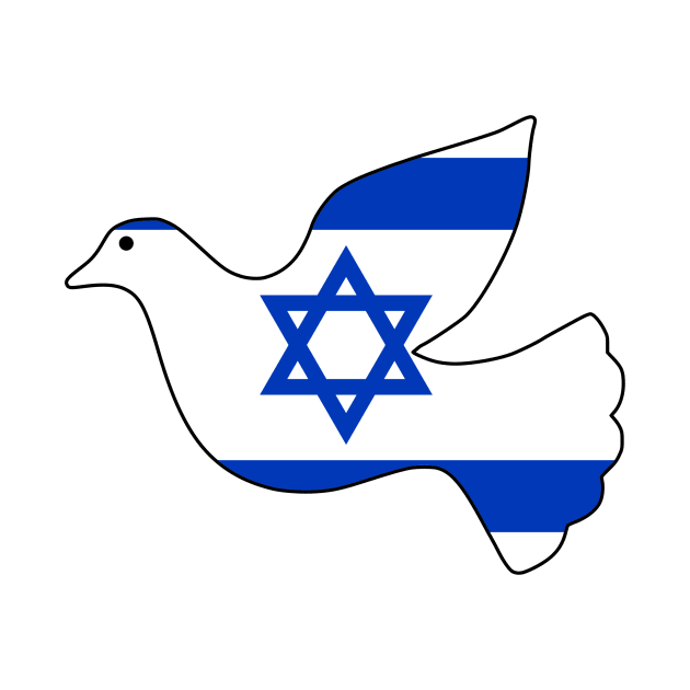 Israel Flag Peace Dove by Sanu Designs