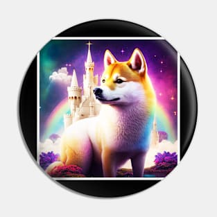 Shiba Inu Dog, Magical Land, Fantasy Pin