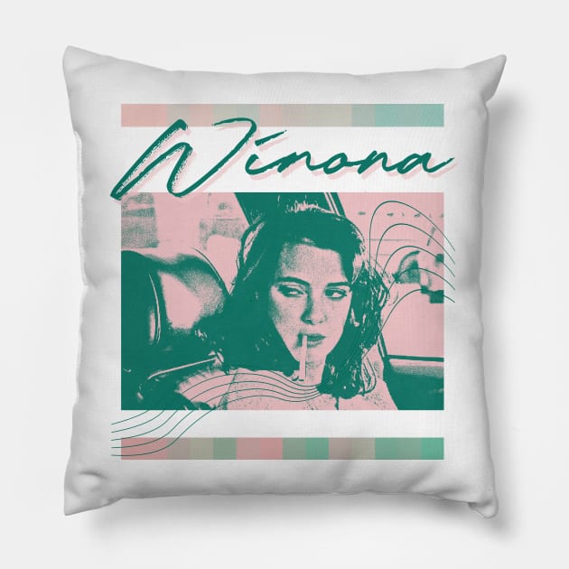 Winona Ryder  • • 1990s Aesthetic Design Pillow by unknown_pleasures