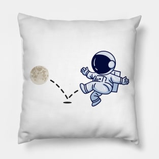 Astronaut plays Moon Soccer Pillow