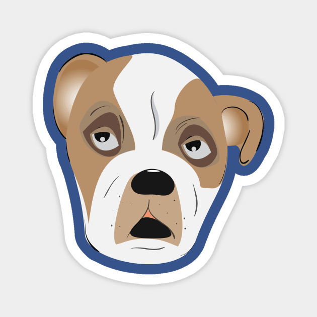 Bulldog puppy Magnet by Kanom-Tom