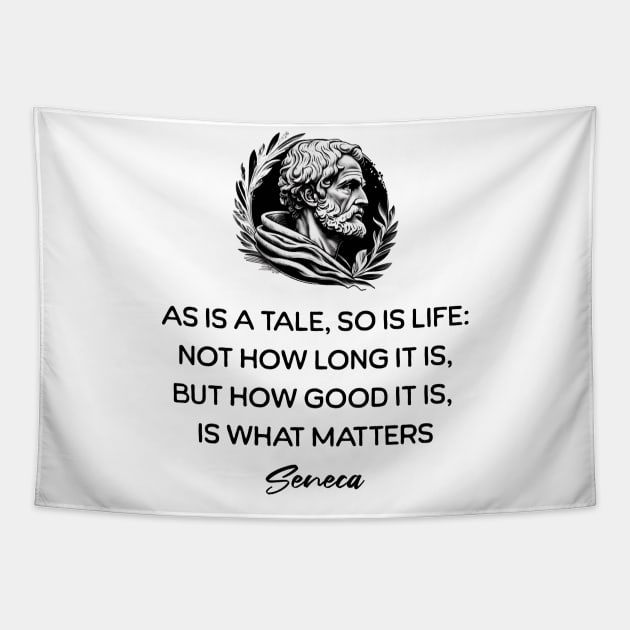 Seneca Stoicism Quotes Tapestry by Stoic King