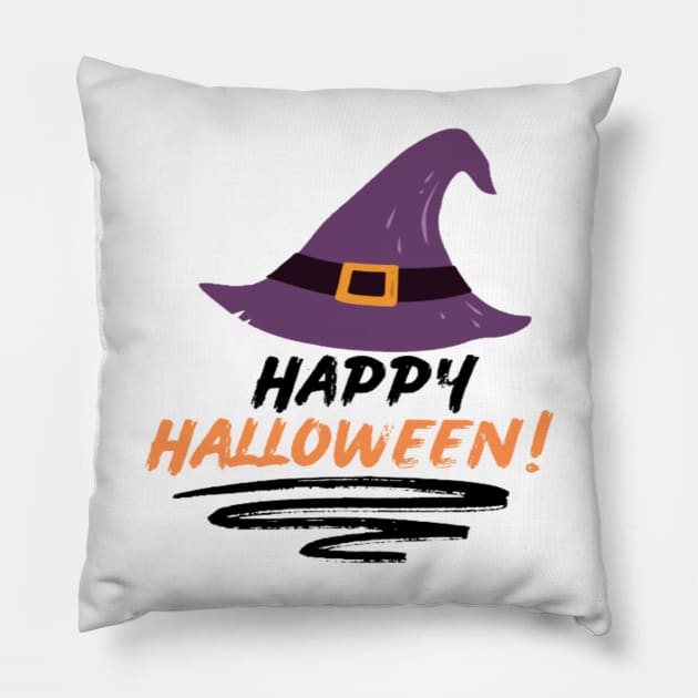 Happy Halloween Graphic T-Shirt Pillow by The Print Palace