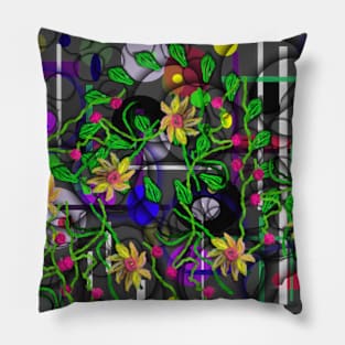 Abstract floral composition Pillow