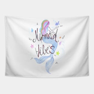 Mermaid rainbow vibes Tapestry