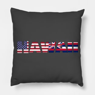 Hawaii State Flag/ American Flag Logo Pillow