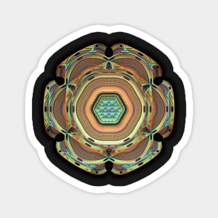 Six-sided Mandala Overlay Pattern Magnet