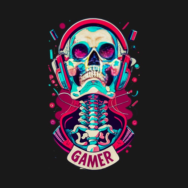 Gamer Skull by MusicianCatsClub