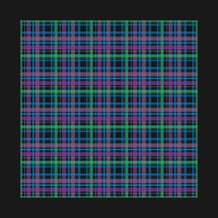 Small Print Purple, Blue, Green Plaid T-Shirt