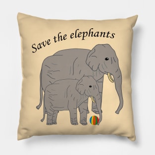 Save the elephants – Mom and Baby Pillow