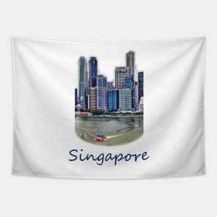 Amphibious Vehicle in front of Singapore Skyline Tapestry