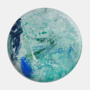 Fluid Turquoise Abstract Painting Pin