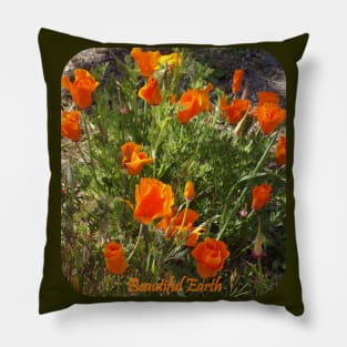 California Poppies Beautiful Earth Pillow