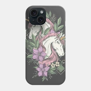 twin unicorn illustration Phone Case