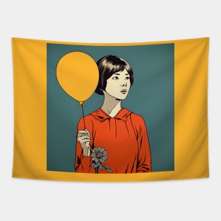 Asian woman with balloon Tapestry