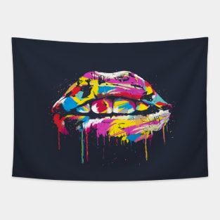 Colorful lips Tapestry