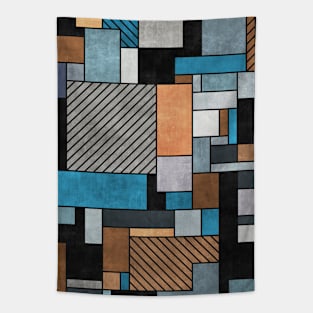 Random Concrete Pattern - Blue, Grey, Brown Tapestry