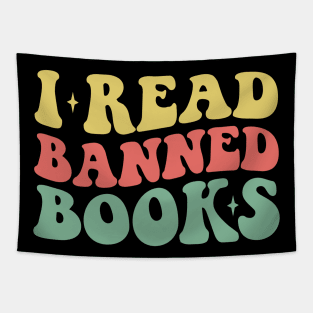 Vintage I Read Banned Books Geek Readers Tapestry