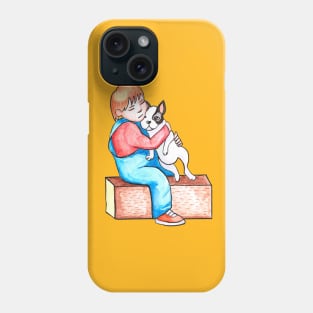 boy and puppy Phone Case