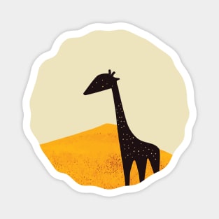 Minimalist giraffe in the desert Magnet