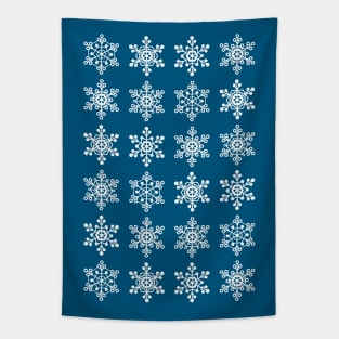 Christmas pattern with snowflakes (White) Tapestry