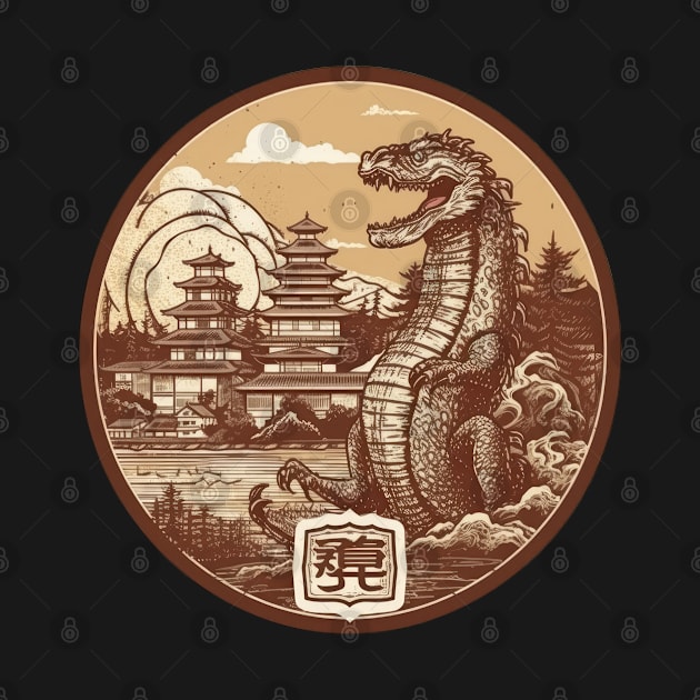 Dragon traditional emblem by TeePulseMania
