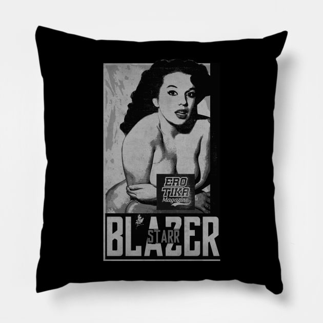 Erotic Vintage Magazine BW Pillow by CTShirts