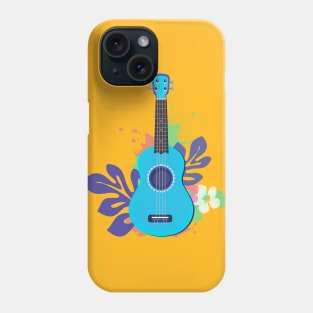 Dibujo de ukelele con hojas Phone Case