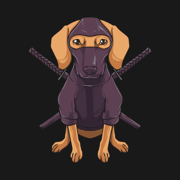 Dachshund Ninja Dog Cute Gift for Wiener Doxie Lovers by Ramadangonim