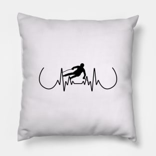 Skiing Heartbeat Pillow